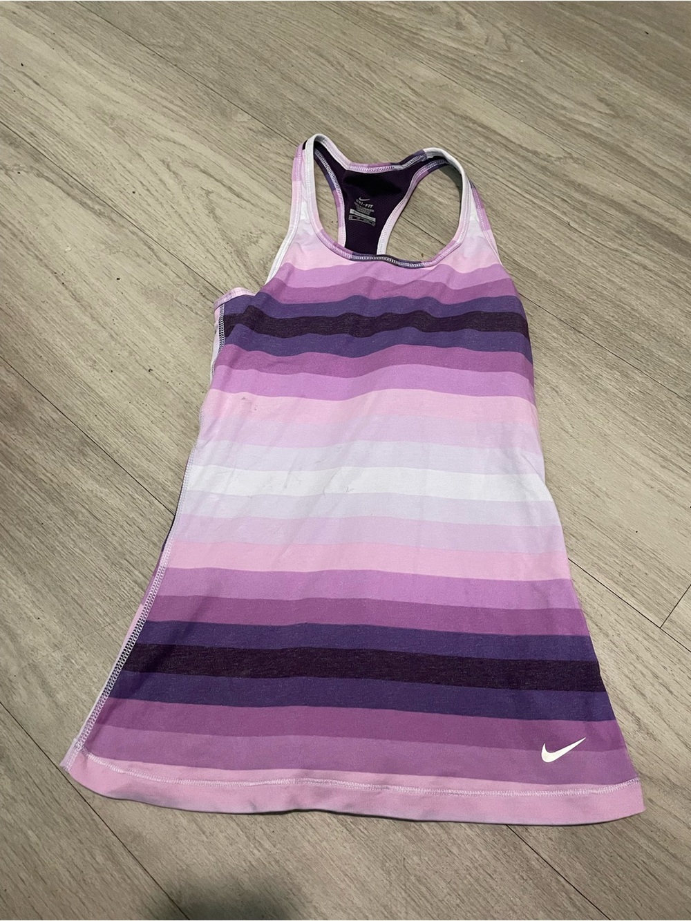 Nike' Pink and Purple Striped Racerback Tank